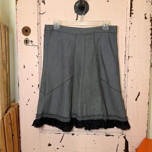 Miss Chievous Black / Gray A-Line Flare Skirt with Black Ruffle